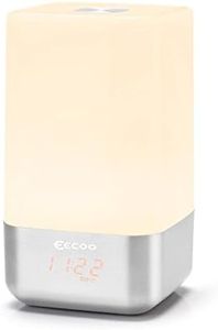 Fdit Wake-Up Light Alarm Clock Sunrise Simulation Bedside Lamp with 5 Natural Sounds Night Light White