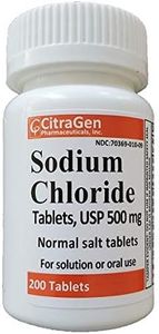 Sodium Chloride Tablets 500 mg (0.5 gram), USP Normal Salt Tablets - 200 Tablets by CitraGen Pharmaceuticals, Inc.