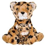 Birth of LIfe Cheetah and Baby Plush Toy 10" High