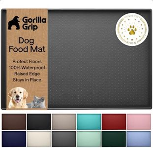 GORILLA GRIP Dog Food Mat, 100% Waterproof Silicone, 32x24 Charcoal