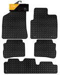 FSW - Tailored Car Mats - Santa Fe 2005-2009 5pc Set - HEAVY DUTY 3mm Rubber Matting - Anti Slip Mat - Waterproof, Non Slip Car Floor Mat, with Clips & Anti Slip Backing - 5 XXL Rubber Floor Mat Set