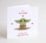 Baby Yoda Father's Day Card - Mandalorian Daddy Dad Stepdad Husband