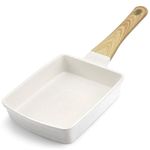 GiPP Japanese Omelette Pan, Tamagoyaki Egg Pan, Nonstick Egg Frying Pan, Rectangle Granite Cookware, PFOS & PFOA Free, White