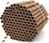 Rivajam 125 Mason Bee House Cardboard Nest Tubes Refill Pack | Solitary Bee Hive & Mason Bee Supplies | Mason Bee Starter Kit & Bee Habitat Garden Gift | Bee Hotels Tubes & Bee Nest Box Inserts Liners