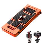 K&F Concept Smartphone Tripod Mount, Aluminum Alloy Quick Release Plate with 1/4 Inch Screw for Camera, Mobile Phone (Orange)