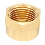 PATIKIL 1/2" NPT Female Brass Pipe Fitting Cap, Hex Head Brass Tubing Cap Thread Ends Cap Sealing Fittings for Refrigeration, Gas, Air, Water, Oil Line, Brass Tone