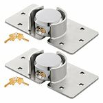 Walgreen Xample 2X Heavy Duty Van Garage Shed Door Security Padlock & Hasp Set High Security Hasp Shackle Lock 73mm Steel 2PCS, Silver