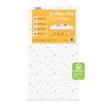 Simmons Kids Quiet Nights Dual Sided Baby Crib Mattress & Toddler Mattress - Sustainably Sourced Core - Waterproof - Hypoallergenic - GREENGUARD Gold Certified (Natural) - Ideal Firmness - Made in USA