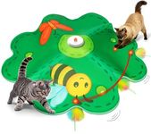 Cat Toys for Indoor Cats with LED Lights,FEELNEEDY Interactive Cat Toys for Kitten,jouet Pour Chat for Cat Enrichment,Hide and Seek cat Toys Interactive,Electric Automatic cat Toy,USB Rechargeable