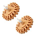 Swetup Eraser Wheel, 2 Pcs Car Decal Remover 4 Inch Vinyl Toffee Wheel Rubber with Drill Adapter for Removing Pinstripes, Stickers, Adhesive From Cars Rvs Boats, Chrome