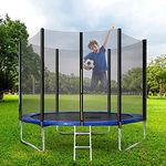 BTM Trampoline 6FT / 8FT /10FT, Kids Trampoline with Safety Enclosure, Trampoline with Netting and Ladder Edge Cover Jumping Mat…