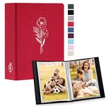 Lanpn Photo Album 4x6 50 Pictures 2 Packs, Small Mini Capacity Linen Photo Book Sets, Each Pack Holds 100 Top Loader Vertical Only Picture for Kids Boy Girls Red