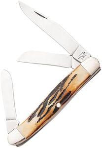 BEAR & SON - MANUAL - 2.875" - Clip Point, Spey, Sheepfoot - 440 Stainless Steel - Stag Bone - High Carbon Stainless Steel - 547