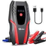 Timkos 2000A Car Jump Starter Power Pack up to 5.5L Diesel or 7L Petrol Engines, 12V Jump Starter with Power Bank Charger, LED Flashlight and USB Port