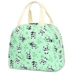 Lunch Bag for Girls Women, Reusable Insulated Lunch Tote Lunch Box for School Work Picnic (Panda Green)