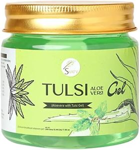 SVATV Tulsi (Holy Basil) Aloe Vera Gel | Natural Aloe Vera Gel | Moisturize the skin | Fights skin-ageing | Lightens blemishes on the face | Paraben & Sulfate Free - 200g | 7.05 Oz | 0.44 Lbs