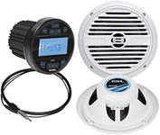 Sound Storm Laboratories SGR3.62 Marine Boat Stereo Gauge Receiver & 6.5 Inh Speakers - Bluetooth Audio, No CD DVD Player, AM/FM Radio, IPX6 Weatherproof, Dipole Antenna, Built-in Amplifier