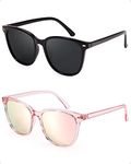 FIMILU 2 Packs Sunglasses for Women Polarized UV400 Protection Lens Big Frame Fashion Glasses Trendy Stylish Shade