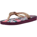 Havaianas, Unisex Kids, Kids Flores, Flip Flop, Eggplant/Rose Gold, 13C UK