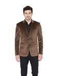 WINTAGE Men's Regular Fit Notched Lapel Blazer (velvet201color9s42_Brown_42)