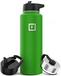 IRON °FLASK Sports Water Bottle - 40 Oz 3 Lids (Straw Lid), Leak Proof - Stainless Steel Gym & Sport Bottles for Men, Women & Kids - Double Walled, Insulated Thermos, Metal Canteen