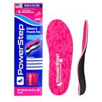 Powerstep Pinnacle Pink Orthotics for Women - Arch Support Inserts for Pain Relief & Plantar Fasciitis - Firm + Flexible for Increased Comfort, Stability and Control from Pronation (W 9-9.5, M 7-7.5)