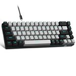 MageGee Portable 60% Mechanical Gaming Keyboard, MK-Box LED Backlit Compact 68 Keys Mini Wired Office Keyboard with Blue Switch for Windows Laptop PC Mac Black/Grey