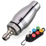 JOEJET Turbo Nozzle for Pressure Washer, Rotating Pressure Washer Nozzle with 1/4" Quick Connect, 7 Nozzle Tips with Nozzle Holder, 3600 PSI