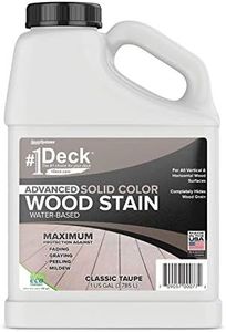 #1 Deck Wood Deck Paint and Sealer - Advanced Solid Color Deck Stain for Decks, Fences, Siding - 1 Gallon (Classic Taupe)