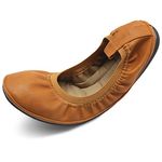 Ollio Women's Shoes Comfort Ballet Flats BN17 (6 B(M) US, Tan)