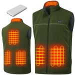 Heated Vest, Gilet for Men Women, Micro Fleece Body Warmer with 12000mAh Power Pack Included, USB Electric Jacket with 3 Heating Level | 6 Heated Zone, Self Warm Waistcoat, Lightweight Winter Clothing