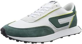 Diesel Men's S-Racer Sneaker, White Green, 9.5 US