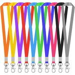 10 Pcs Landyard Neck Strap, Office Lanyard, Nylon Neck Strap,Flat Neck Lanyards with Swivel Hook for ID Card Badge Holders, Keys, Whistles (Colorful)