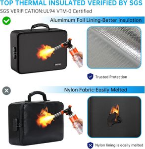 ENGPOW Fireproof Document Storage Box with Lock – 13 Pockets, A4, Waterproof