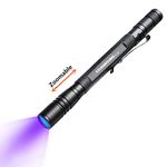 UV Flashlight Pen, LED 395nm Ultraviolet Flashlight, Zoomable Blacklight Flashlight IP54 Waterproof Detector for Pet Urine, Cat Dog Stains, Bed Bug, Household Wardrobe Toilet…