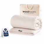 WOOLROOM Classic Warm Wool Super King Duvet 11-14 tog Allergy Friendly Heat Regulating Dust Mite Resistant All Night Natural British Wool Bedding Comfort - Perfect For Winter Months or Cold Sleepers