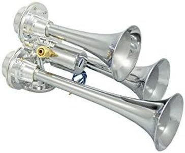 Caboose Chrome 12/24 Volt Air Horn Only - 3 Trumpets