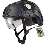 ATAIRSOFT PJ Type Tactical Multifunctional Fast Helmet with Visor Goggles Version Black