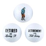 Heartfelt Collection Retirement Gift Golf Ball Gift Set with Vintage Golfing Artwork, 3 Pack, Full Swing