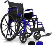 Vive Mobility Foldable Wheelchair for Adults - Portable Wheel Chair for Seniors - Folding Chair w/Wheels for Travel, All Terrain - Elderly & Disabled & Supports up to 250 lbs - Compact & Collapsible