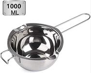 Hengdai Stainless Steel Double Boiler Pot with1000ML for Melting Chocolate, Candy and Candle Making (18/8 Steel, Universal Insert) (1000ML)