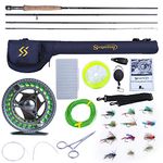 Sougayilang Fly Fishing Rod and Reel Combo, 4 Pieces Ultra Lightweight Portable Fly Rod and CNC Machined Aluminum Alloy Matte Reel Complete Starter Package with Rod Bag-5/6