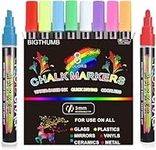 Simpleoa Liquid Chalk Markers - Chalkboard Marker Erasable on Blackboard, Glass, Window, Mirror and Art-Chalk Pen Includes Reversible Chisel & Bullet Tip - Wet Erase Ink