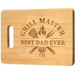 Gifts for Dad on Fathers Day from Daughter, Grill Master Dad Birthday Gifts from Son Wife - Unique Engraved Cutting Board for Dads Who Have Everything - Birthday Thanksgiving Christmas