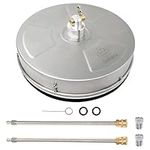 EDOU Direct Pressure Washer Surface Cleaner 15" | Stainless Steel | Heavy Duty | 4,000 PSI Max Working Pressure | Includes: 2 Pressure Washer Extension Wand Attachments
