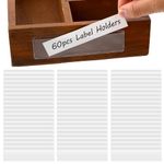 60Pcs Self-Adhesive Index Card Pockets 3 x 11 cm Clear Shelf Tag Storage Bins Label Pockets for Supermarket Bookshelf Price File Cabinet Office Home