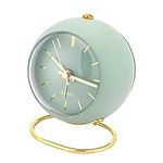 Bestcool Non Ticking Alarm Clock with Light, Loud Alarm Clocks Bedside for Heavy Sleepers Battery Travel Retro Alarm Clock Small Desk Clock for Kids Bedrooms Office Decoration(Green)