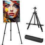 Art Painting Display Easel Stand -ISFORU Portable Adjustable Metal Tripod Artist Easel with Bag, Extra Sturdy for Table-Top/Floor Painting, Drawing, and Displaying, Wedding Birthday Baby Shower Welcome Board Display