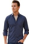 Louis Philippe Men's Cotton Slim Fit Shirt (Lrsfnslpa61514_Navy,42
