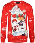 SSLR-Mens-Ugly-Christmas-Sweatshirt-Crewneck Sweatshirts Xmas Holiday Pullover Funny Causal (Large, Bright Red)